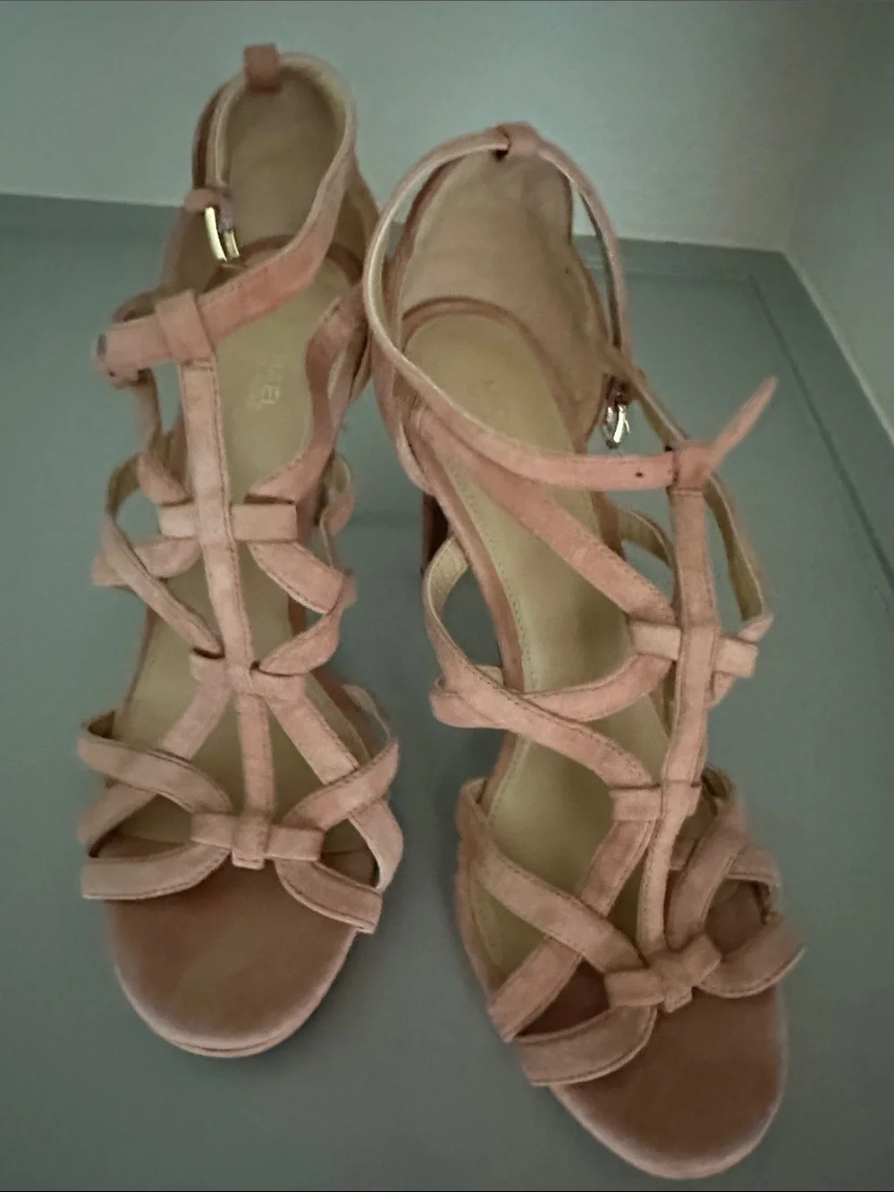 Michael Kors Coral Suede Strappy High Heel Sandal